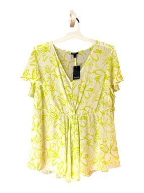 torrid Neon Floral Surplice Plus Size Top